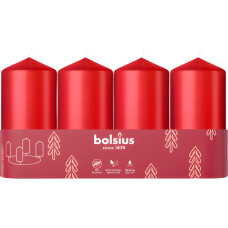 Bolsius Свеча цилиндрическая 4 шт. &Oslash;100x48мм красная