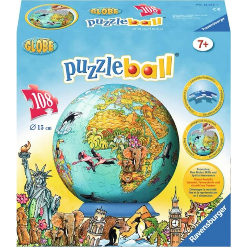 Ravensburger Круглый пазл Детский глобус, 108 элементов, 7+