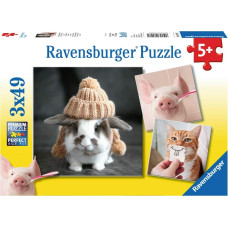 Ravensburger Пазл 3x49 элементов Весёлые животные