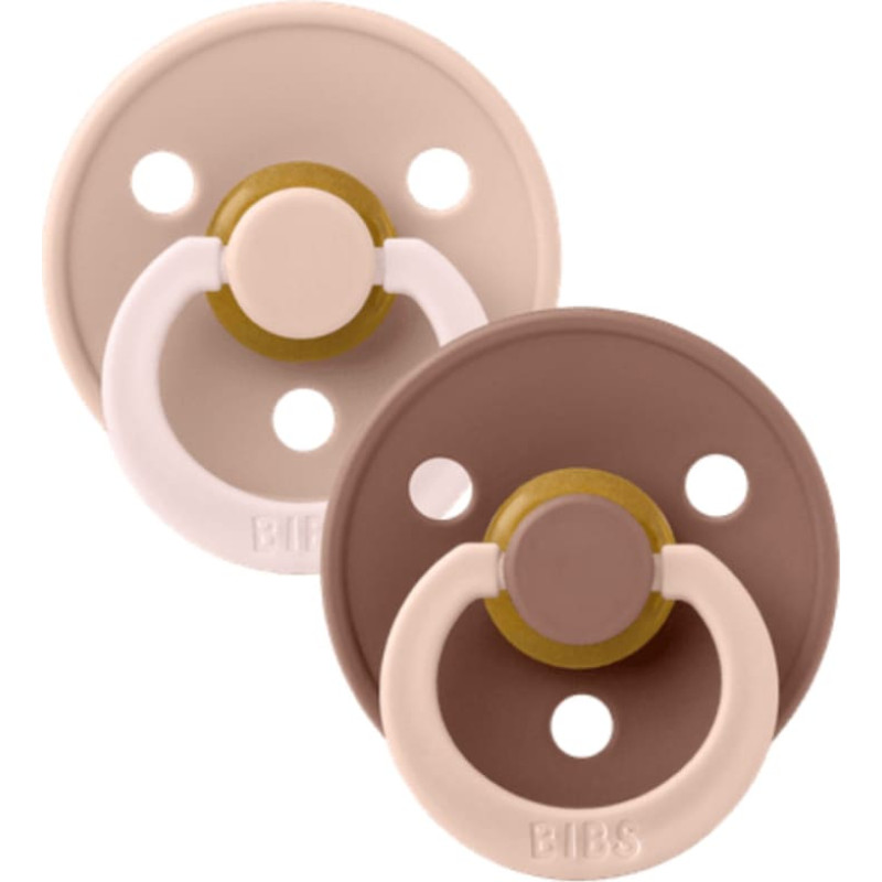 Bibs Studio Collection Colour Round круглые пустышки &ndash; Fusion Blush Woodchuck Mix 6-18m 2pcs