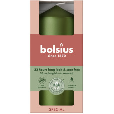 Bolsius Цилиндрическая свеча &Oslash;120x58 мм, металлический зеленый цвет.