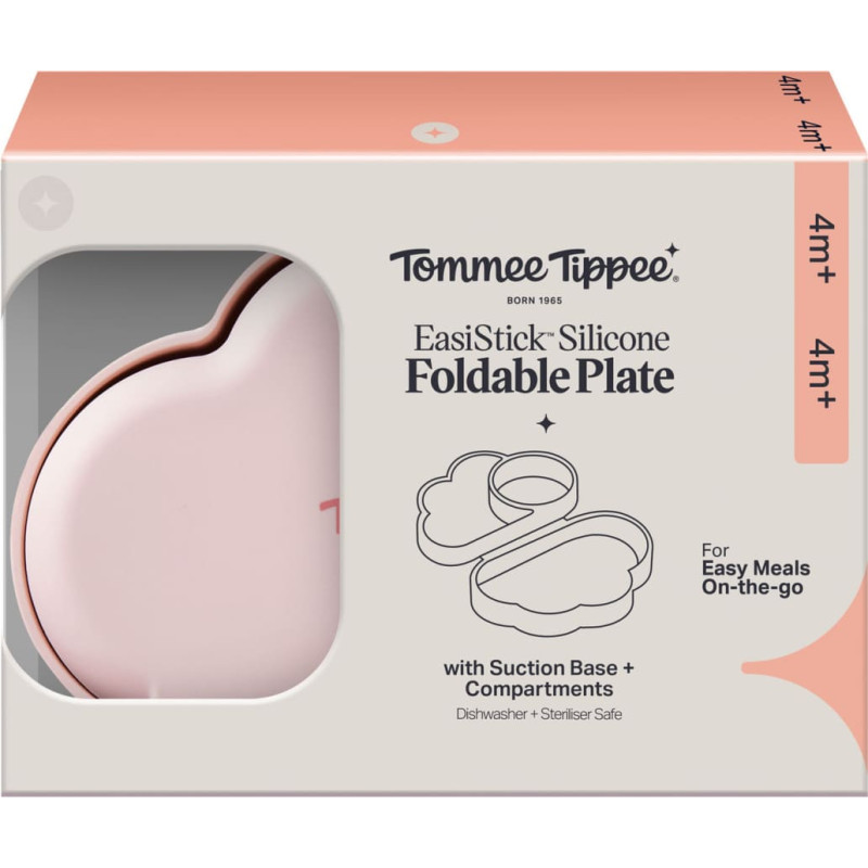 Tommee Tippee Silicone Foldable Plate with Suction Base and Compartments, 448743