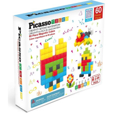 Picasso Tiles Magnetic Construction Set Magnetic Cubes 60 pcs, PMC60