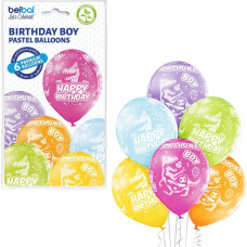 BALONY PASTELOWE DINOZAURY 6 SZTUK
