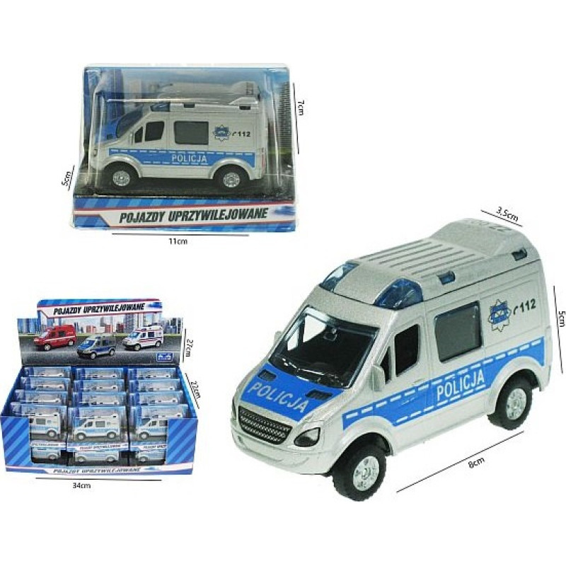 Hipo 93370 MINI VAN POLICJA 8 CM HIPO