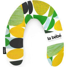 La Bebe ™ Rich Cotton Nursing Maternity Pillow Art.49550 Green&yellow circles Подковка для сна, кормления малыша, 34x104 cm