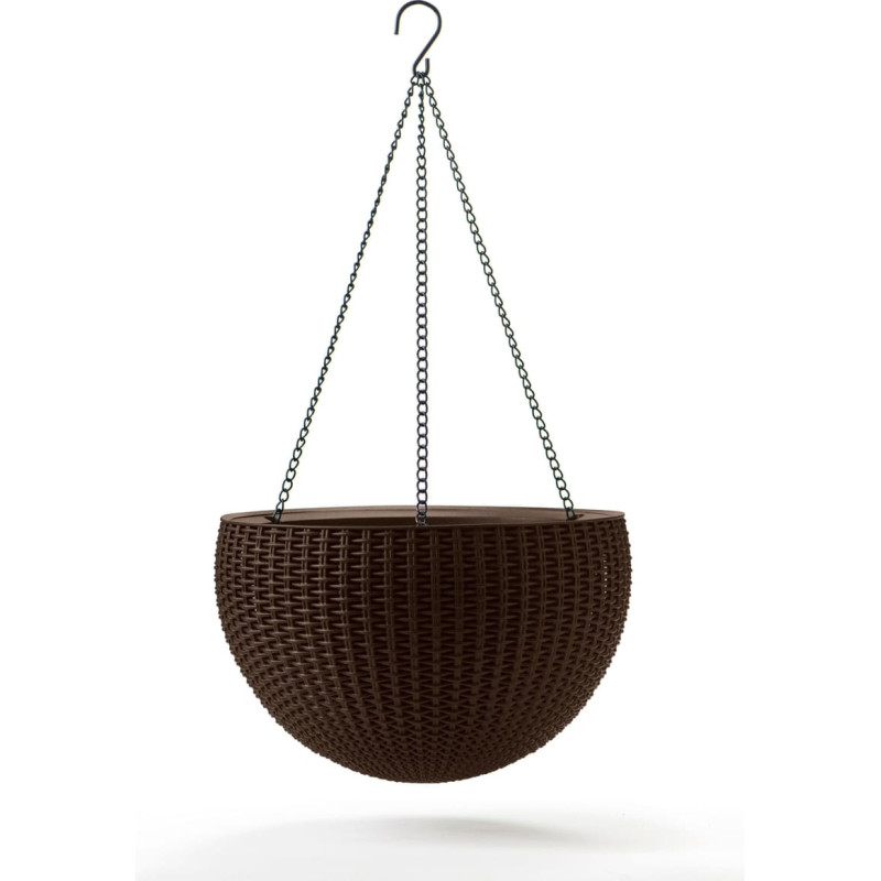 Keter Горшок для цветов подвесной Hanging Sphere Planter коричневый
