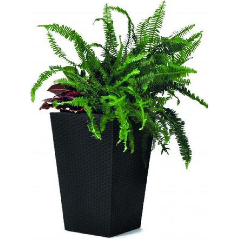 Keter Горшок для цветов Rattan Planter S 23,6L серый