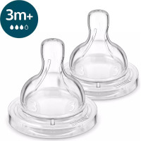 PHILIPS AVENT Anti-colic Силиконовые соски для бутылочек, средний поток 3м+ (2шт.) SCY763/02