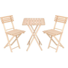 Springos Деревянный складной комплект из 2 стульев + 1 стол Springos BS001