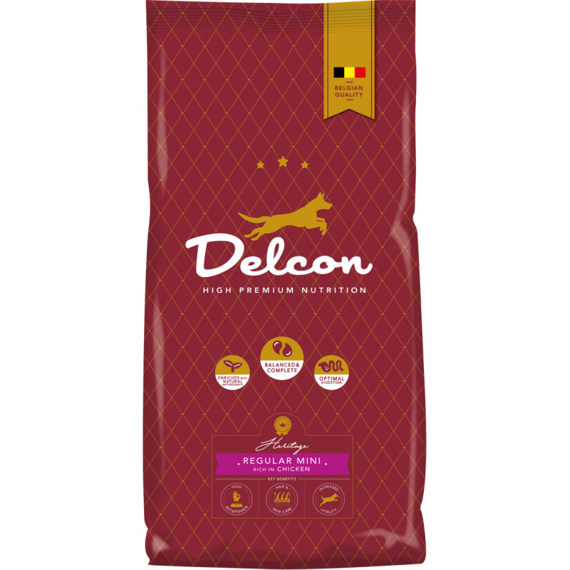 Delcon Food for adults of small dog breeds REGULAR MINI rich in chicken / 12 kg