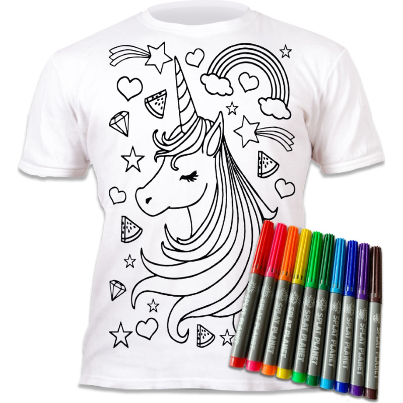 Splat Planet colour in T-shirt, Unicorn Stars