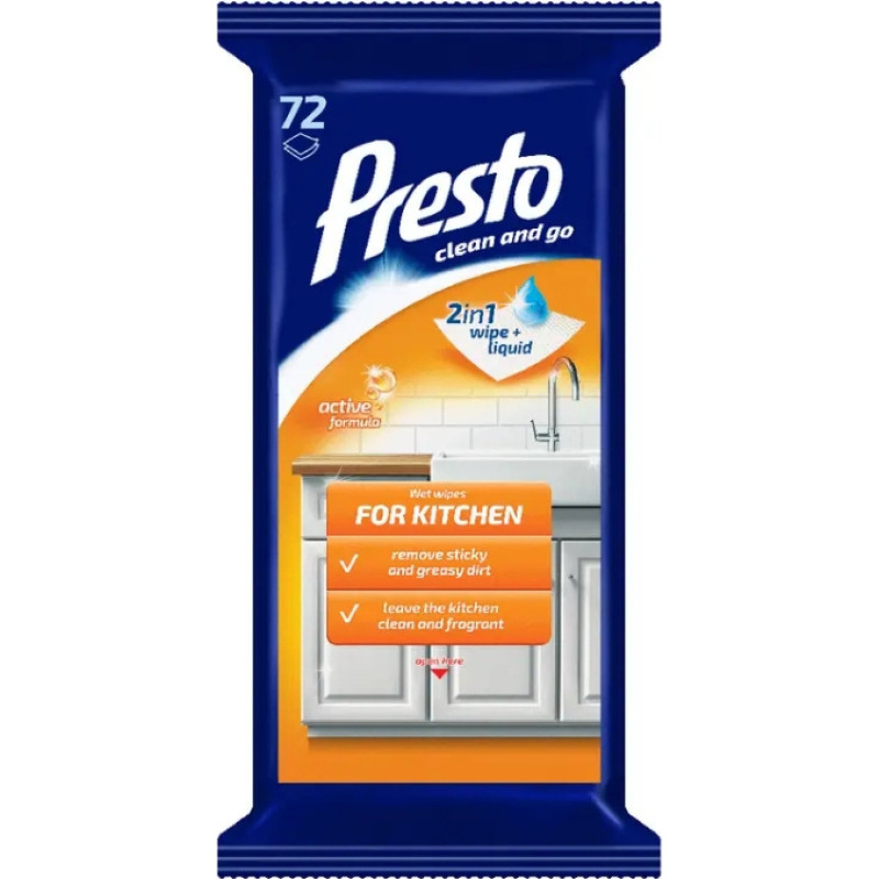 Presto Салфетки влажные для кухни 72 шт.