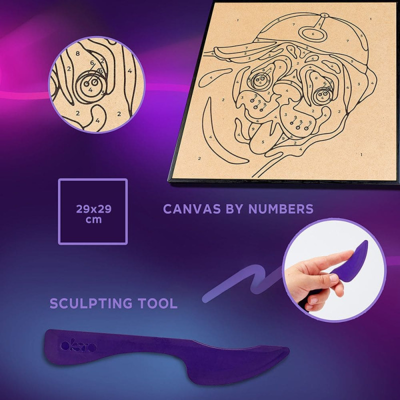 Okto Набор для креатива 3D картина Мопс (30*30 cm)