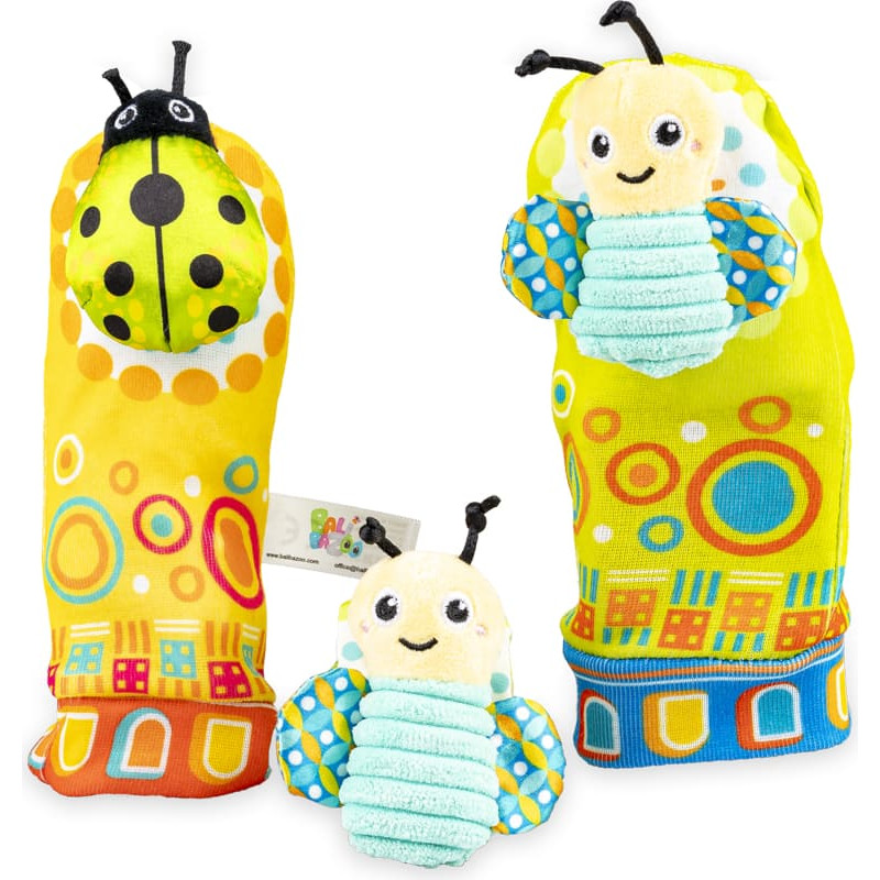 Dumel BALIBAZOO BB 82624 Zestaw skarpetki i grzechotka na rączkę łąka