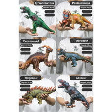 DINOZAUR GUMOWY Z GŁOSEM 6 WZORÓW