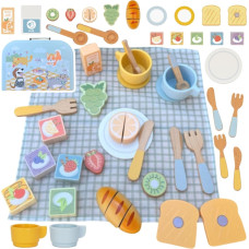 Tooky Toy Zestaw Piknikowy Owoce do Krojenia Zestaw Śniadaniow
