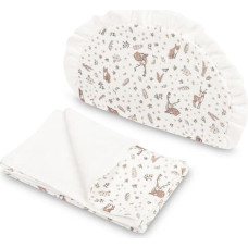 Sensillo Муслиновый комплект постельного белья для коляски – одеяло и подушка BUNNIES WHITE