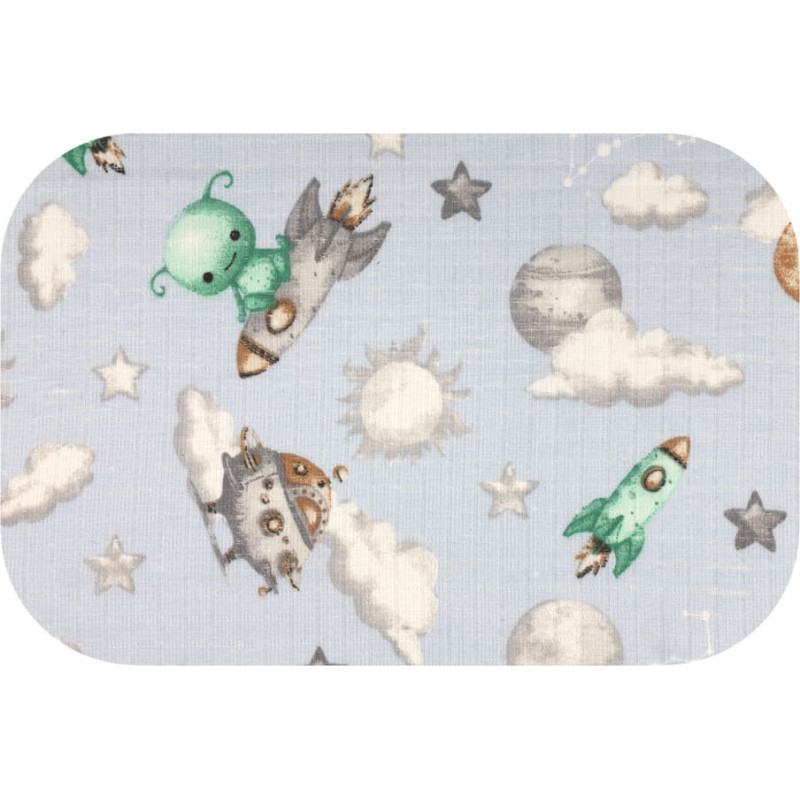 Ega Kids Diaper - 30299 - TETRA PRINT - EGA - ALIEN - BLUE - size 70x80 cm