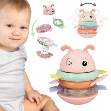 Woopie Baby Wańka Wstańka Zabawka Sensoryczna 2w1 Grzechotka Gryzak R&oacute;żowa