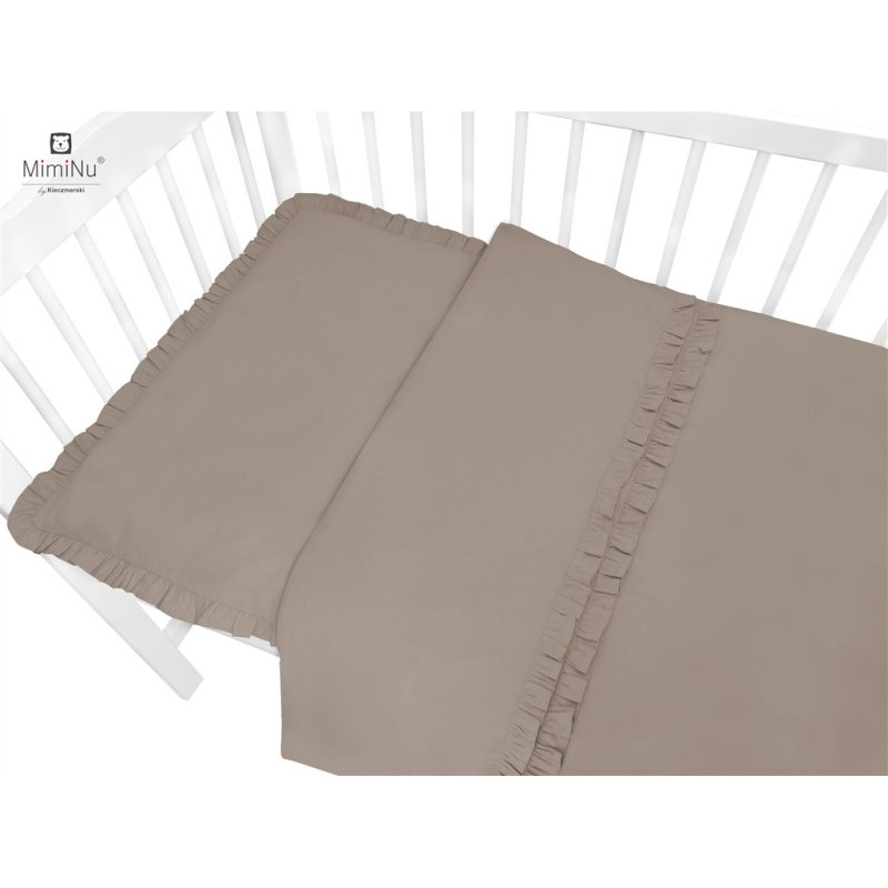 Miminu KIECZMERSKI Pościel C-2 100x135 cm ROYAL z falbanką mokka