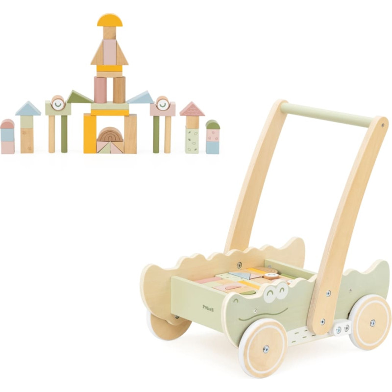 Viga Drewniany Wózek Na Klocki Pchacz