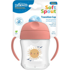 Dr.browns Dr.Brown TC61003 Kubek miękki ustnik 180ml r&oacute;żowy 6m+