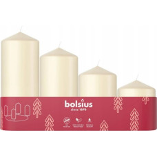 Bolsius Свечи цилиндрические 4 шт. &Oslash;120, 100, 80, 60x48 мм кремового цвета
