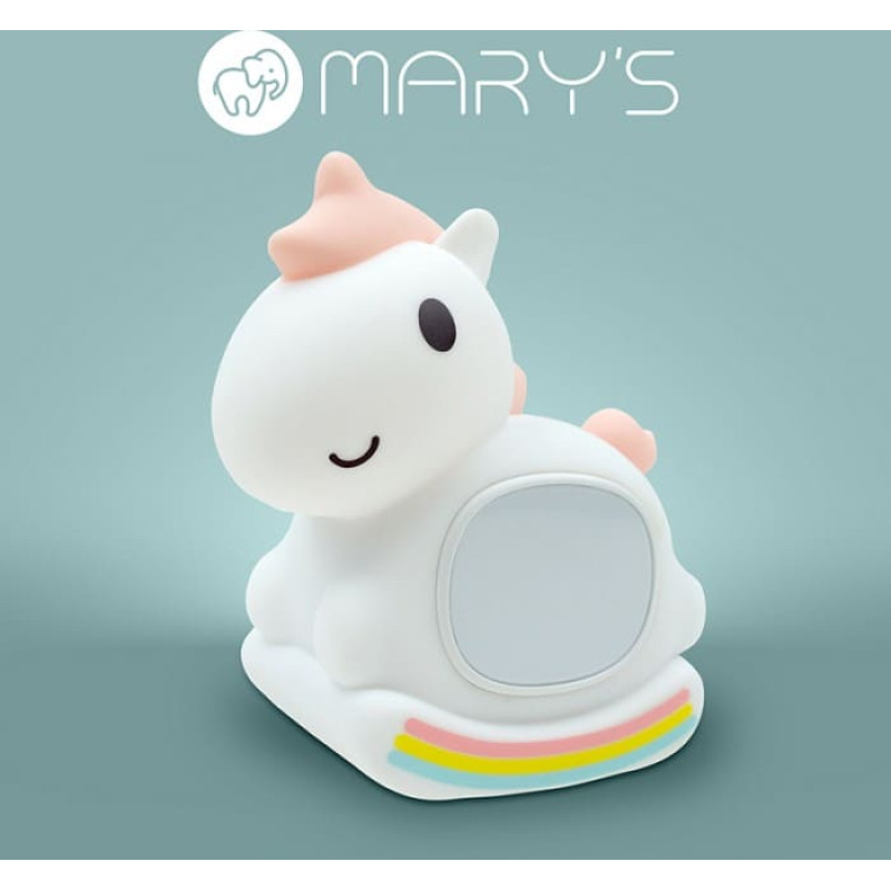 Mary's MW61638 Lampka nocna z budzikiem Jednorożec na biegunach
