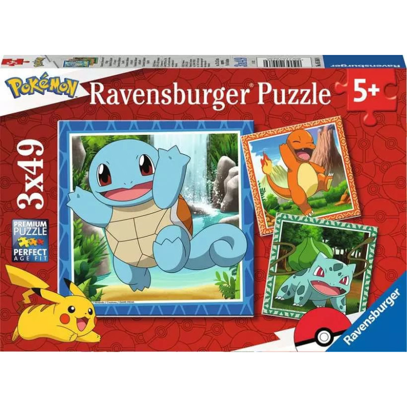 Ravensburger Пазл 3x49 элементов Покемон