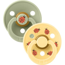 Bibs Studio Collection Colour Round круглые пустышки &ndash; Urban Garden Ladybug Sage Mix 0-6м 2шт