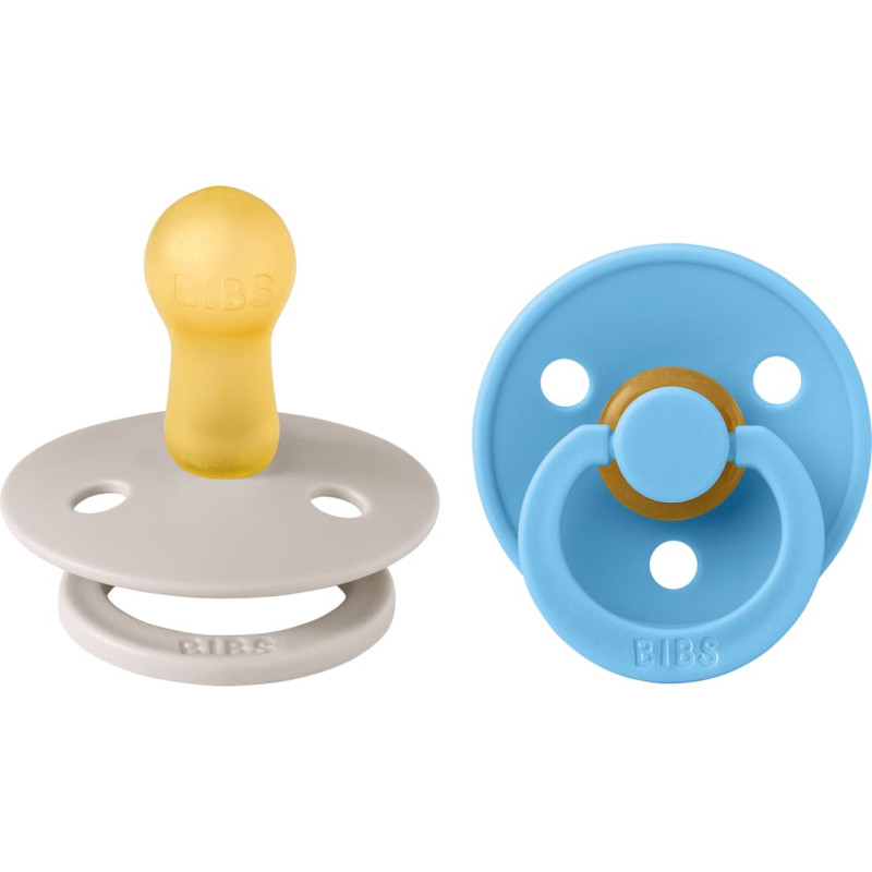 Bibs Colour Round Пустышки из натурального каучука Mushroom/Breeze 6-18m 2шт