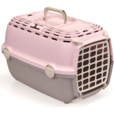 Stefanplast Транспортировочная клетка Horizon 1 с пластиковой дверцей, 48x32x30 см, розово-серая.