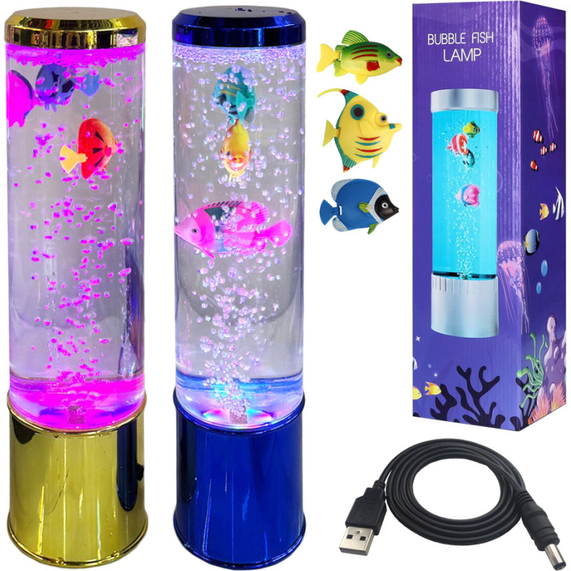 DEKORACJA LAMPA AKWARIUM Z RYBKAMI