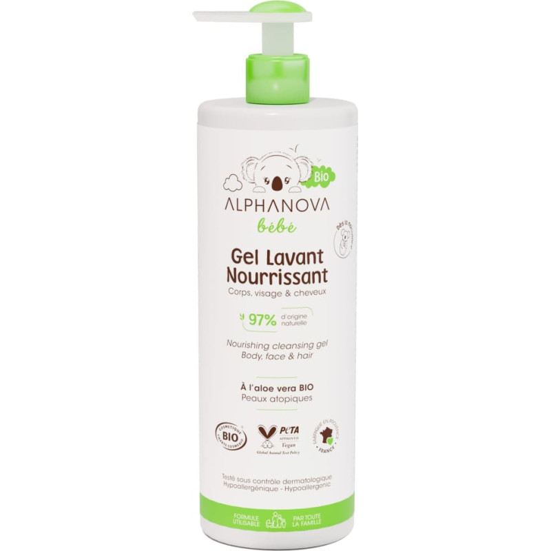 Alphanova BEBE увлажняющий гель для душа без отдушек для сухой и атопичной кожи, 400 мл
