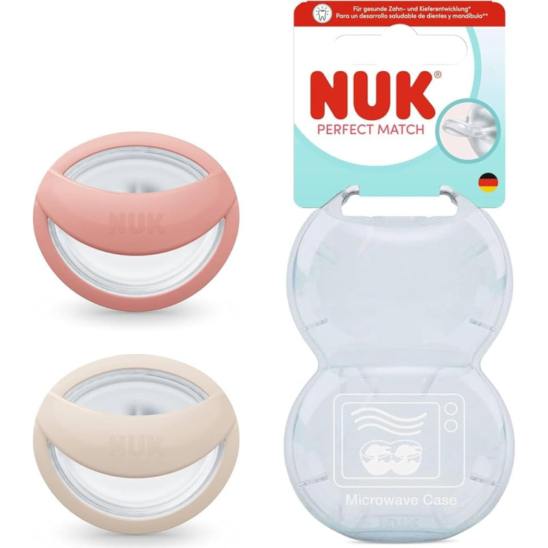 NUK 10175339 Perfect Match пустышка SI1 BEIGE/RED 2 шт.