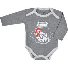 Koala Baby KOALA Bodijs ar garām piedurknēm TO YOU 08-180, 68.izm tum&scaron;i pelēks