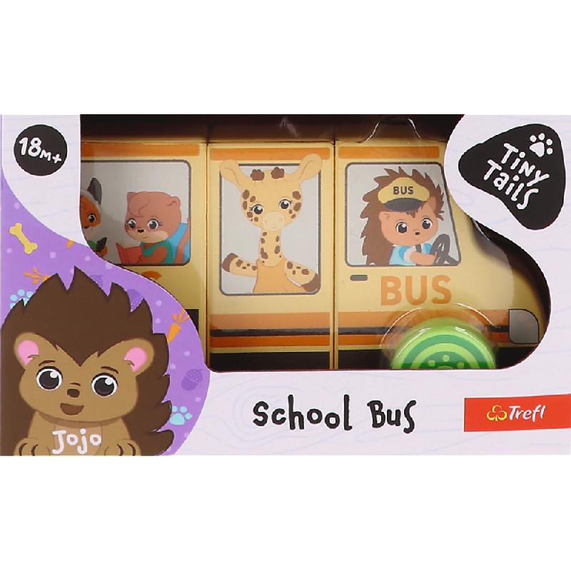 Trefl 61788 Zabawka drewniana Magnetic vehicle - School Bus Tiny Tails