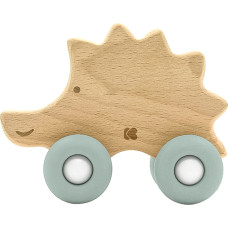 Wooden toy with silicone teether Hedgehog Mint