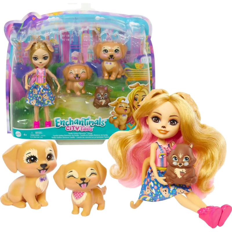 Enchantimals City Tails Gerika Golden Retriever Family Doll HHB85