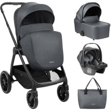 KIKKABOO коляска 3 в 1 с люлькой Modena Dark Grey