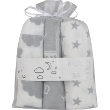 Koala Baby Набор пелёнок 3 шт. 07-8281 FLANNEL PRINT GREY 76x76 cm