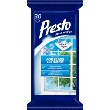 Presto Салфетки влажные для стеклянных поверхностей 30 шт.