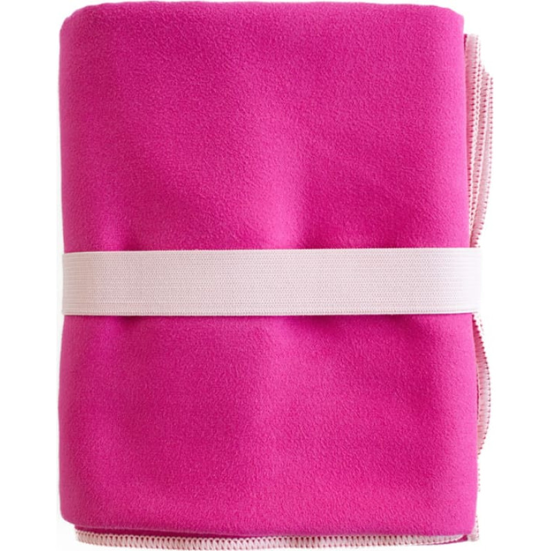 RĘCZNIK FITNESS 80X130 MICROFIBRA RÓŻ GUMKA/OBSZYCIE RÓŻOWE