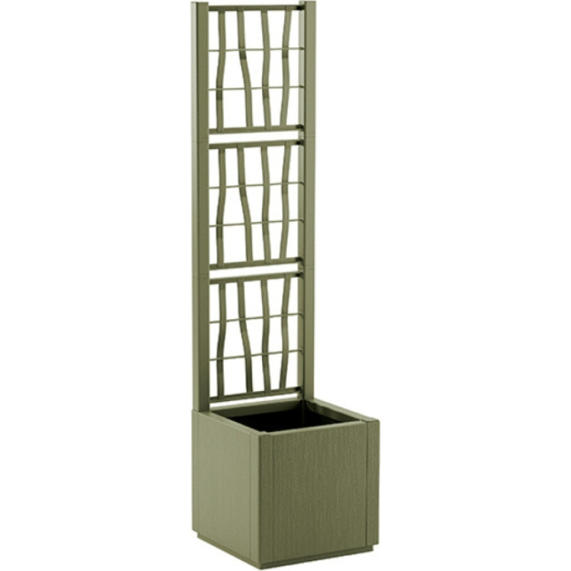 Stefanplast Цветочный ящик квадратный с сеткой Ethica 36x36x140см зеленый