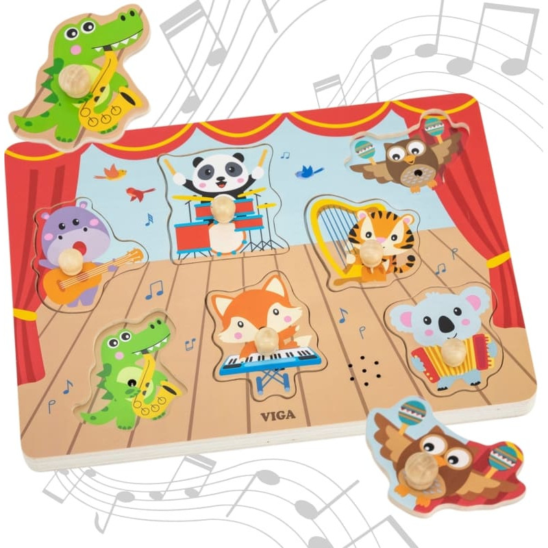 Viga 44760 Drewniane Puzzle Zespół Zwierzątek