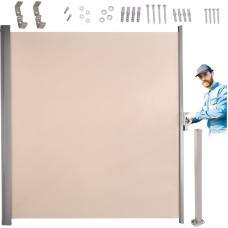  Раздвижной боковой экран для террасы LUARO, 180×400 см, бежевый