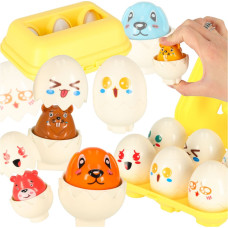 izglītojoša mozaīkas puzle atbilst formas olas montessori dzīvnieki 6 gab.