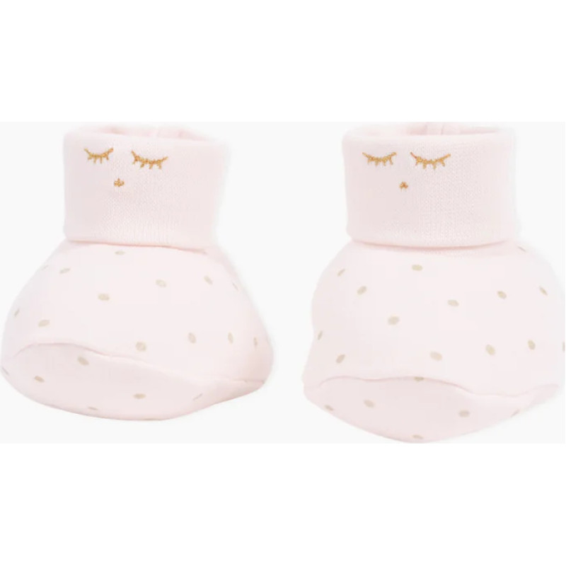 Livly Clothing Livly Saturday Footies  baby pink/gold dots