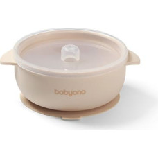 Babyono 1662/03 SILICONE BOWL WITH SUCTION CUP AND COVER BEIGE